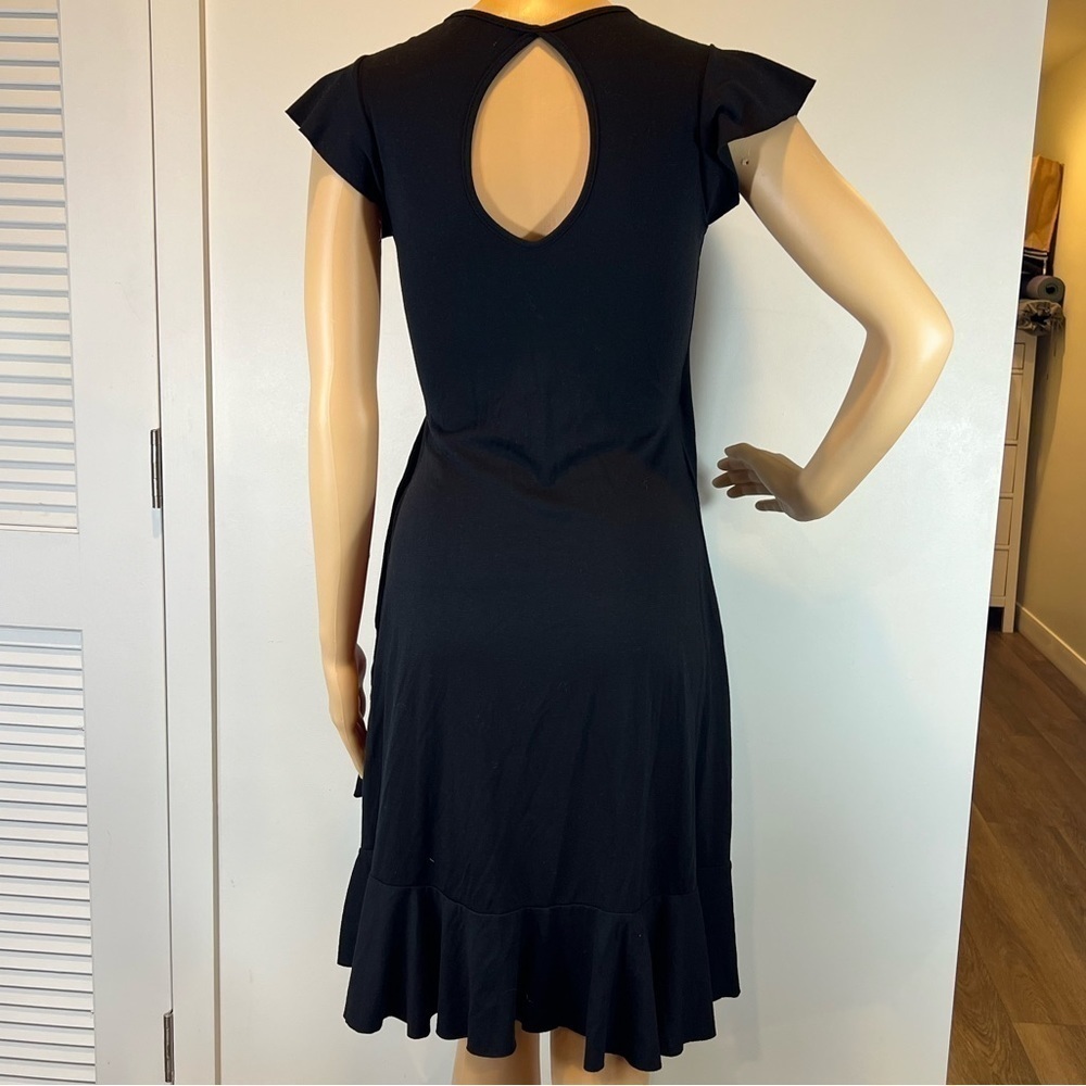Soho Black Ruffled Wrap Dress - No Tags - Picture 7 of 7
